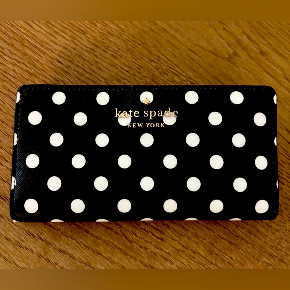 Kate Spade Black and White Polka Dot Wallet